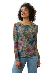FDJ French Dressing Ribbed Boatneck Long Slevee Sweater (3359508)(Rebecca Floral)