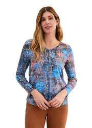 FDJ French Dressing Long Sleeve V-Neck Top, Whitechapel