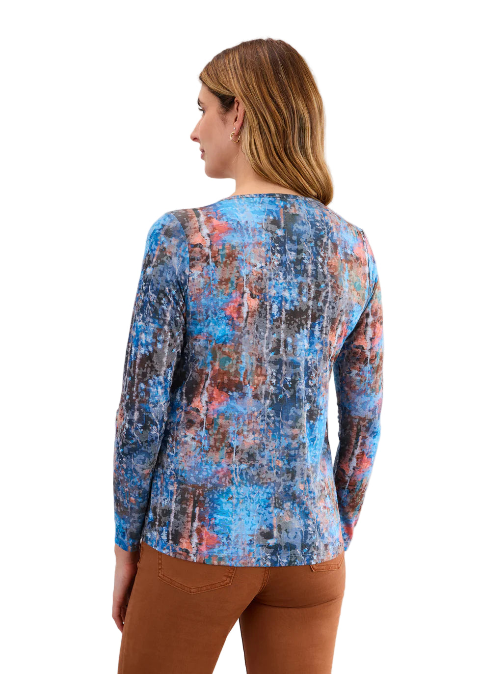 FDJ French Dressing Long Sleeve V-Neck Top, Whitechapel