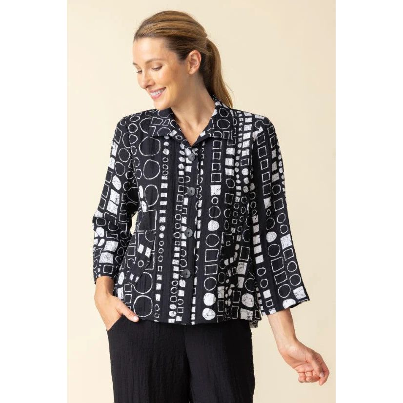 Habitat Express Travel Circles Back Pleat Jacket (BLK)