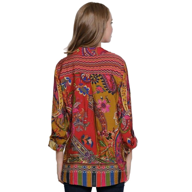 John Mark Scarf Print Top (J34438BM)