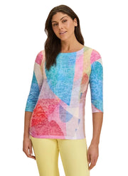 FDJ French Dressing Abstract Bright Print Boat Neck Top (SPRINGAWAKE)