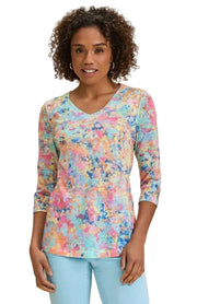FDJ French Dressing Sparkles Print V-Neck Top
