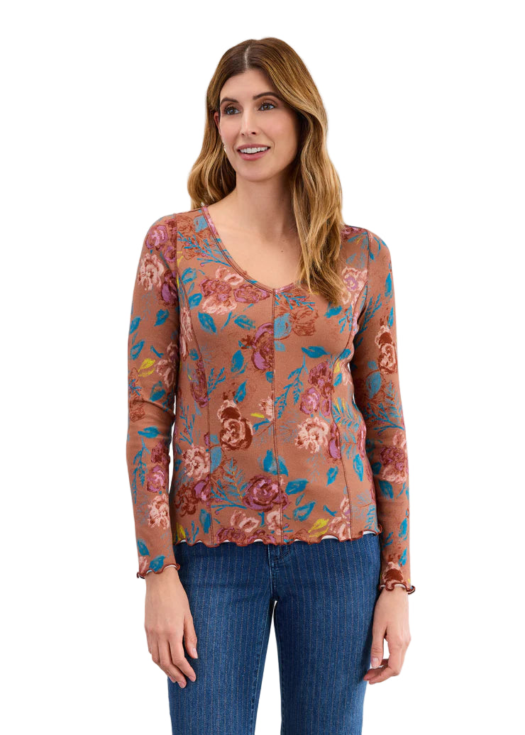 FDJ French Dressing Long sleeve Primrose Hill V-Neck Knit Top (3461161)