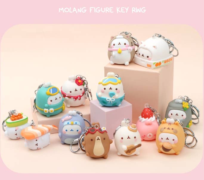Molang Figure Keyring Bag Charms (Chosen at Random)