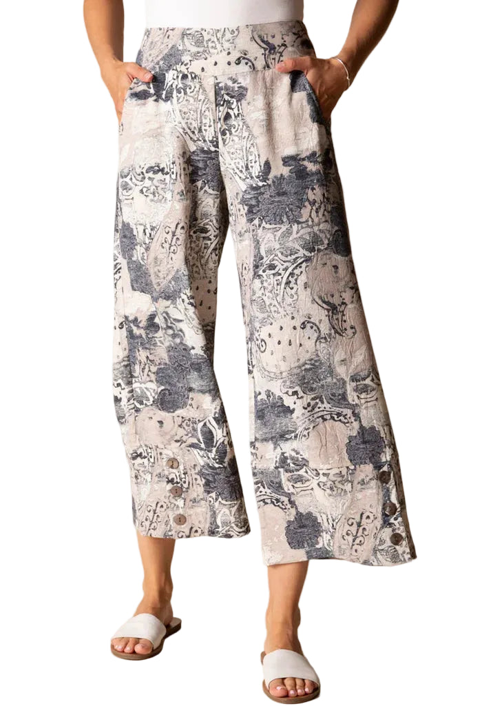 Habitat Destination Unknown  Button Hem Crop Pant (Willow) (34978)