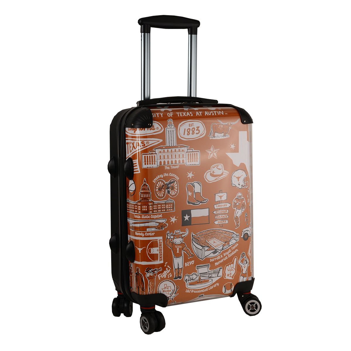 Texas Longhorn 20" Small Carry On Logo Luggage (3 Styles)(LIG-1-20)