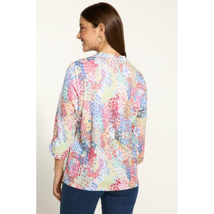FDJ French Dressing Spectral Print  V-Neck Top