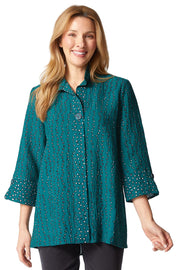 Habitat Express Dot Mix Hidden Placket Shirt (JUNIPER)