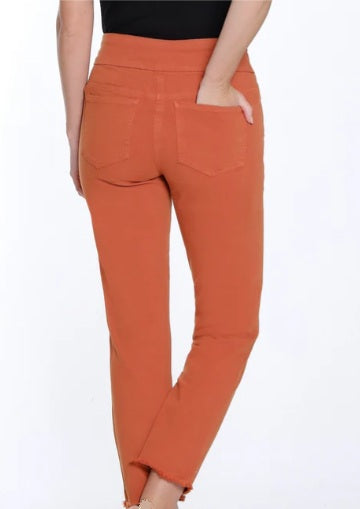 Multiples Pull-on 5 Pocket Fringe Hem Spice Ankle Pant (M35714PM)