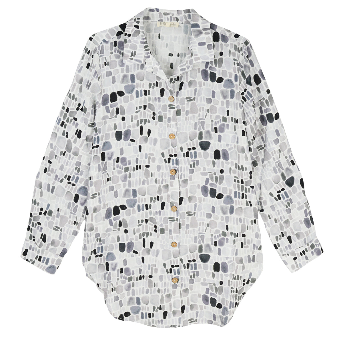 Escape Regatta Rayon Seaglass Beach Shirt (35740)(Gray)