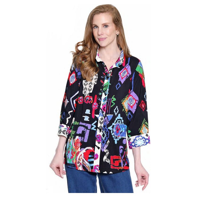 Ali Miles Woven Abstract Print Shirt (A35826BM)
