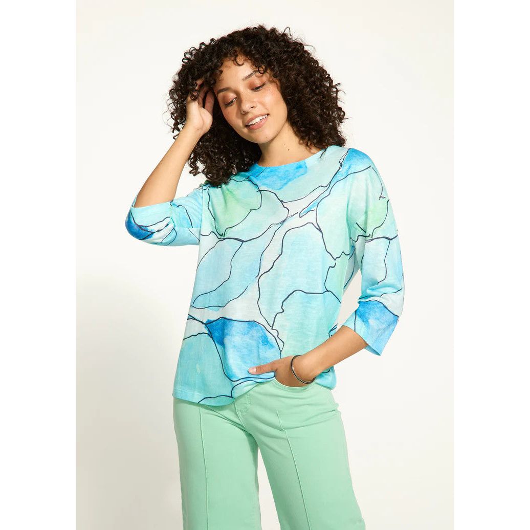 FDJ French Dressing Tableau Print Boat Neck Top (2 Colors)
