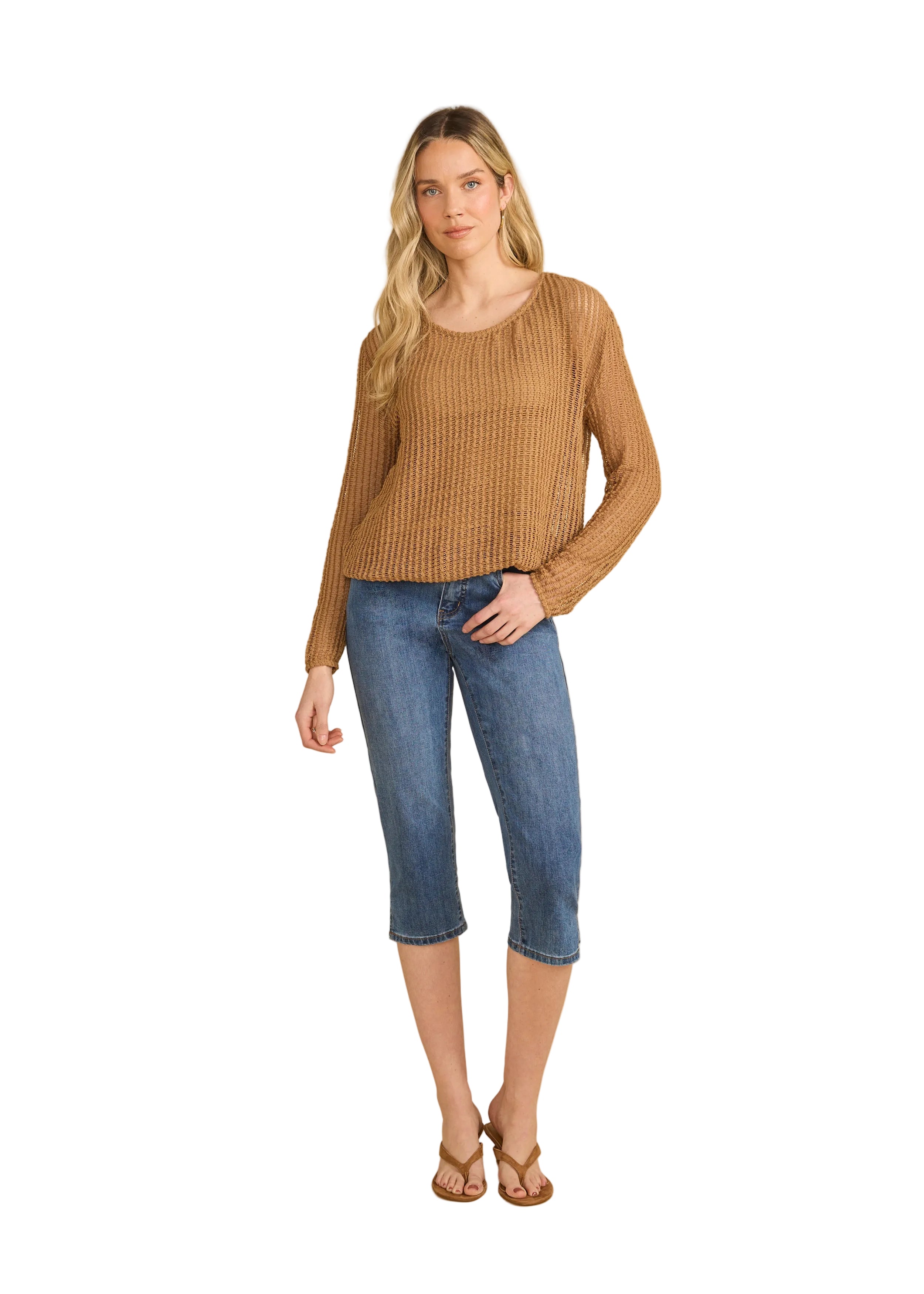 FDJ French Dressing Long Sleeve Bubble Top (3648422)(Henna)