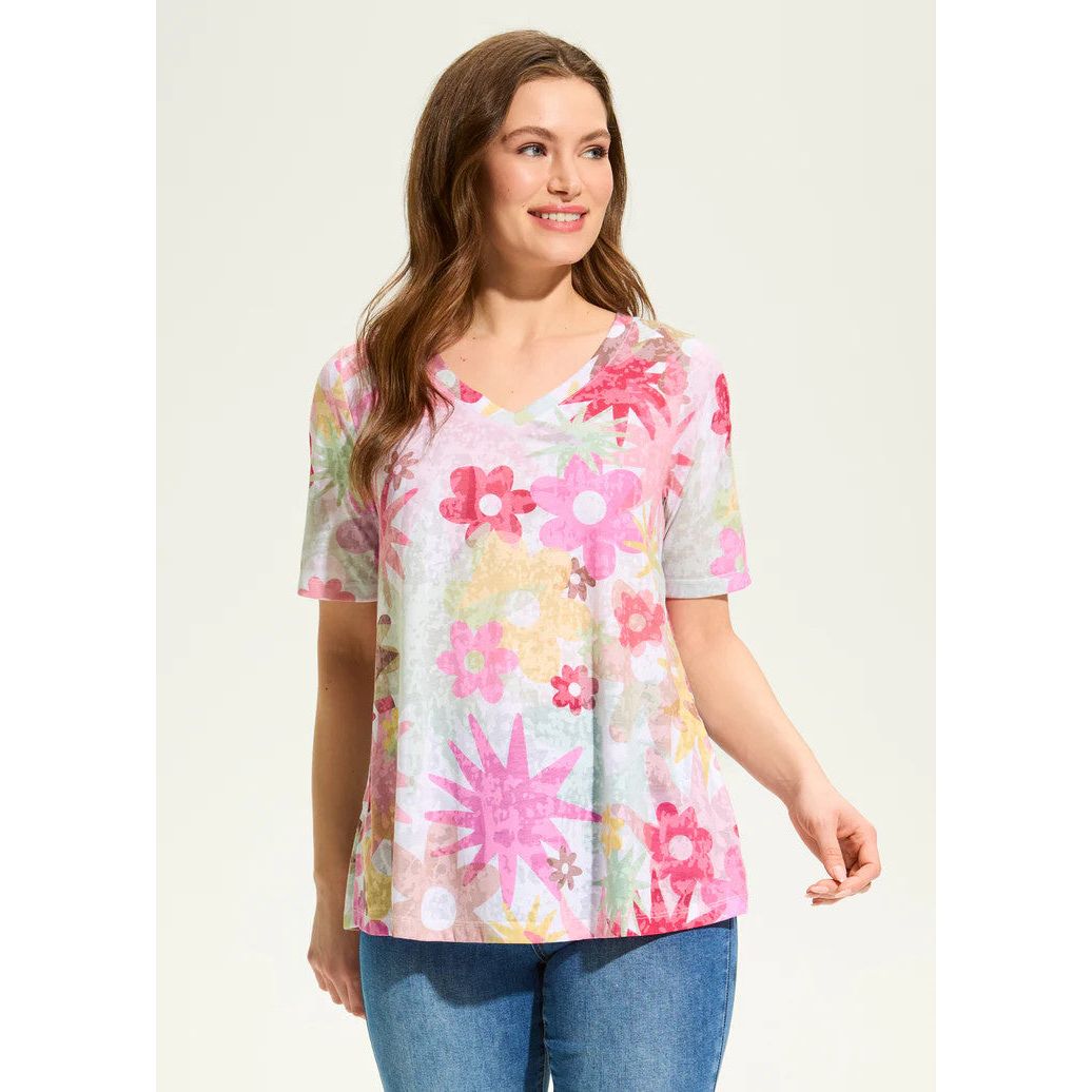 FDJ French Dressing Starburst V-Neck Top (3686844)