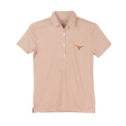 Texas Longhorn 40 Acres Ladies Steerhead All Over Logo Polo- White
