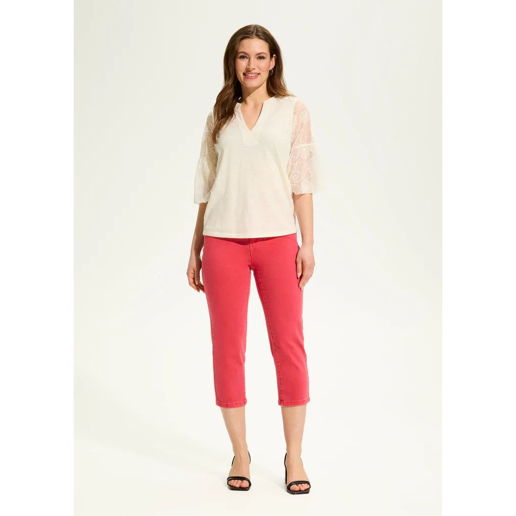 FDJ French Dressing Mesh Bell Sleeve Top