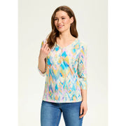 FDJ French Dressing Definitely Notch-Neck Henley Top (3722451)