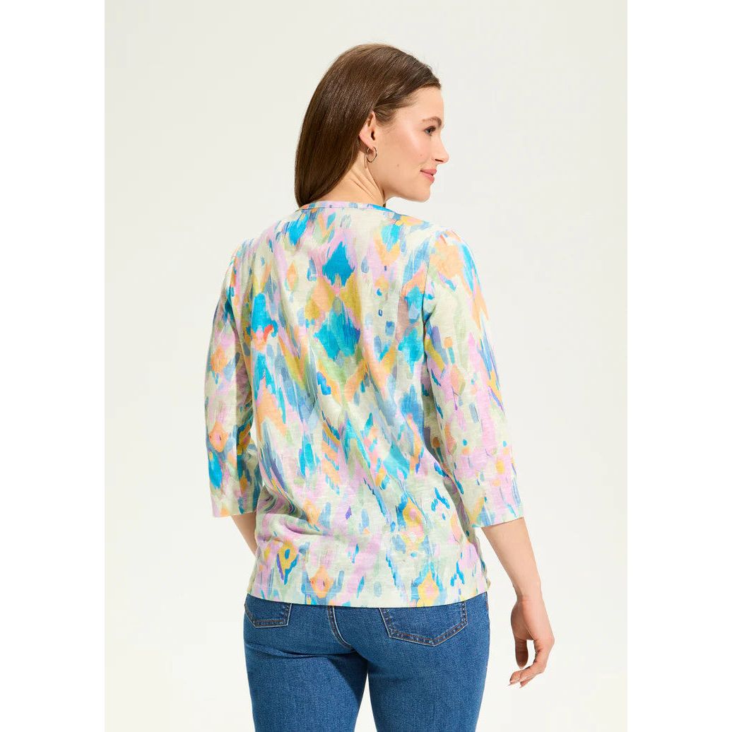 FDJ French Dressing Definitely Notch-Neck Henley Top (3722451)