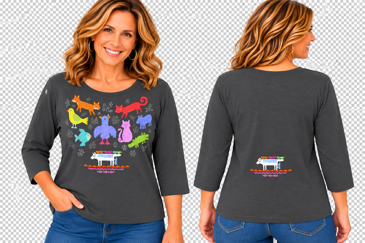 Sabaku Bird & Beasts 3/4 sleeve  Best Tee (451SLTbest) (Slate)