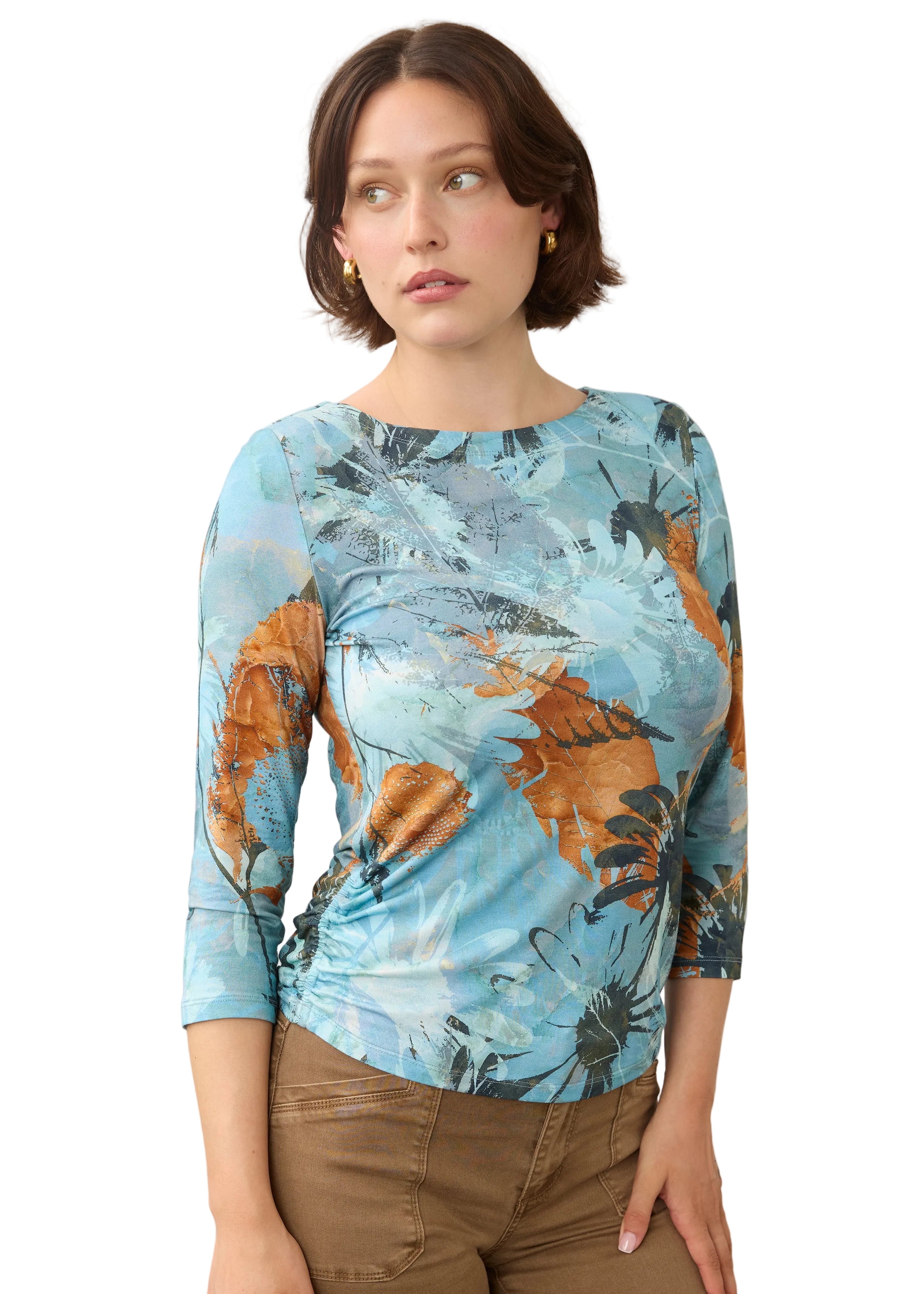 FDJ French Dressing Artist Print 3/4  Sleeve Popover (3808756)(Miranda)
