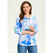 FDJ French Dressing Blue Watercress Notch Neck Top