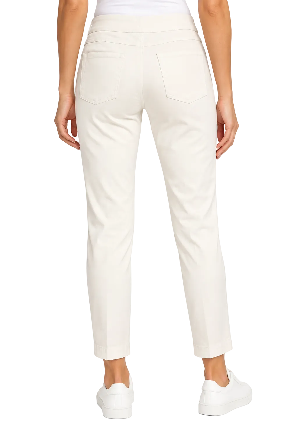 Multiples Woven Pull On Ankle Pant With Real Front And Back Pockets (M30719PM)(Winter White)