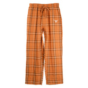 Texas Longhorn Concept Sports  Men's Cotton Hillstone Plaid Embroidered Lounge Pants (ARC-01050C18)(Burnt Orange)