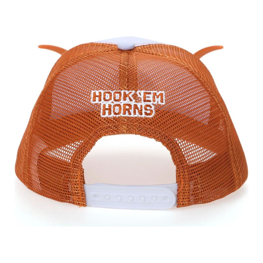 Texas Longhorn 3D Horns Up White Trucker Cap