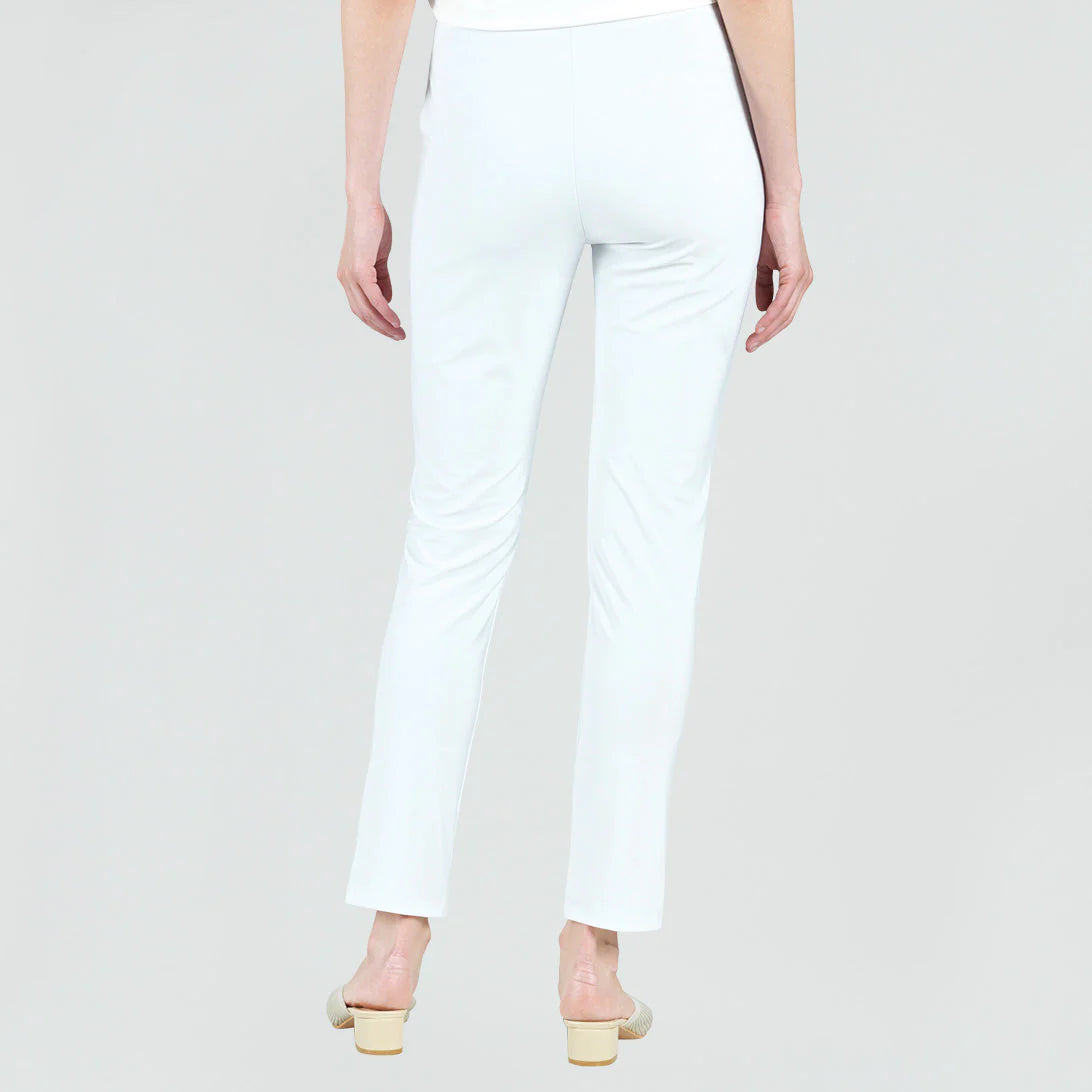 Clara Sun Woo Medium Weight Knit Straight leg Pant (3PTH)(White)