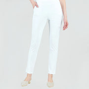 Clara Sun Woo Medium Weight Knit Straight leg Pant (3PTH)(White)