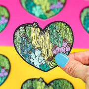 Cactus Heart Cacti Succulent Garden Desert Vinyl Sticker