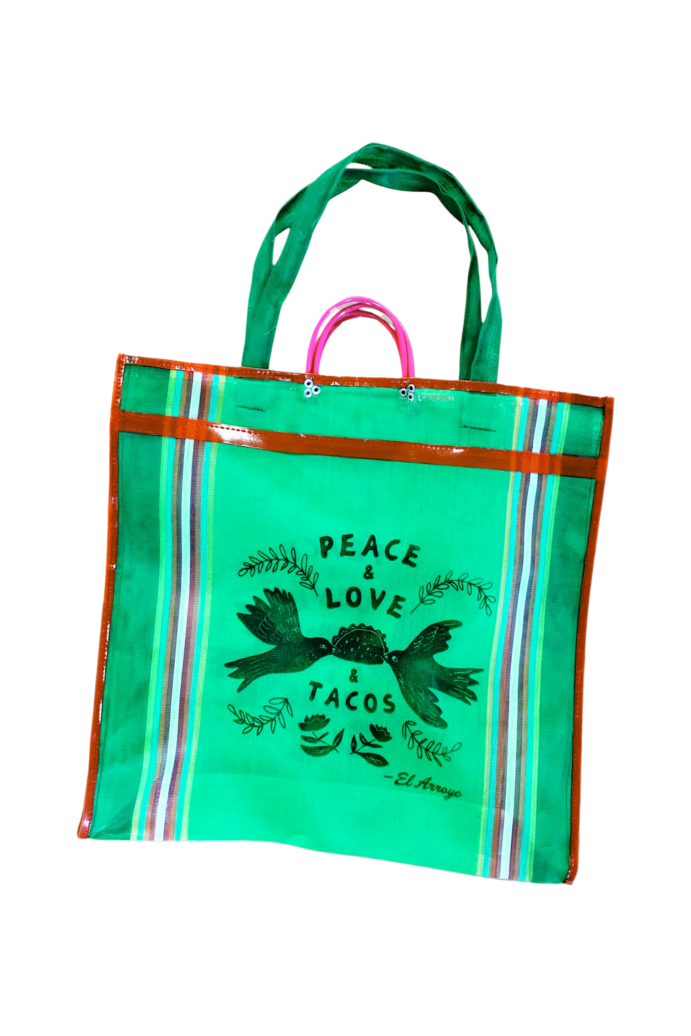 Taco Dove - Green - Large Mesh Tote (lmt00001)