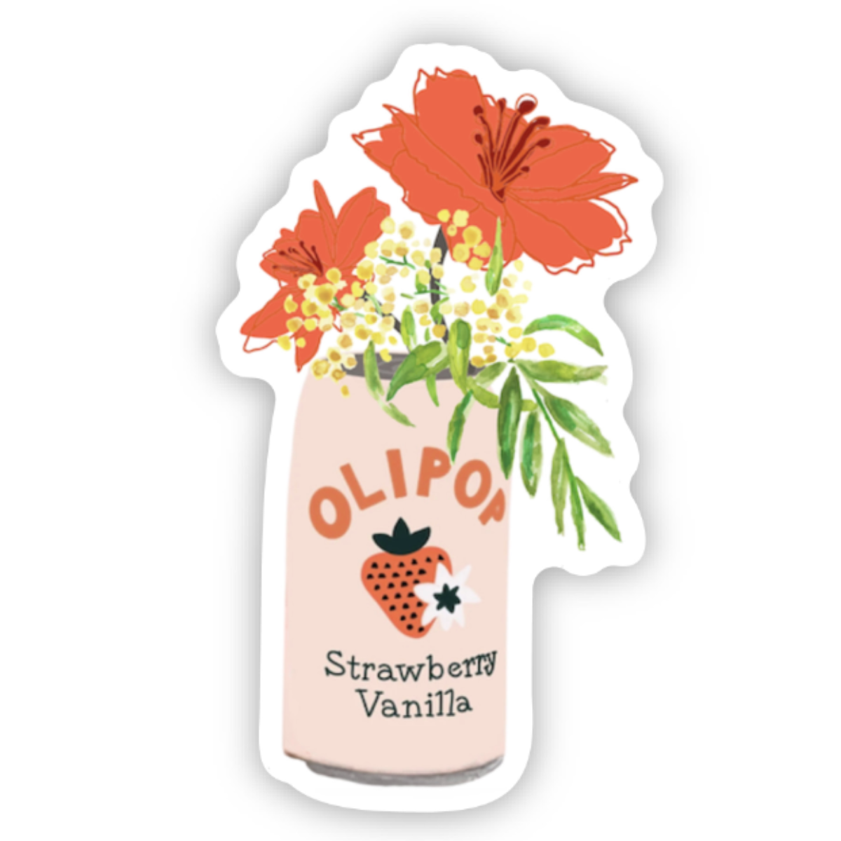Olipop Flower Can Sticker