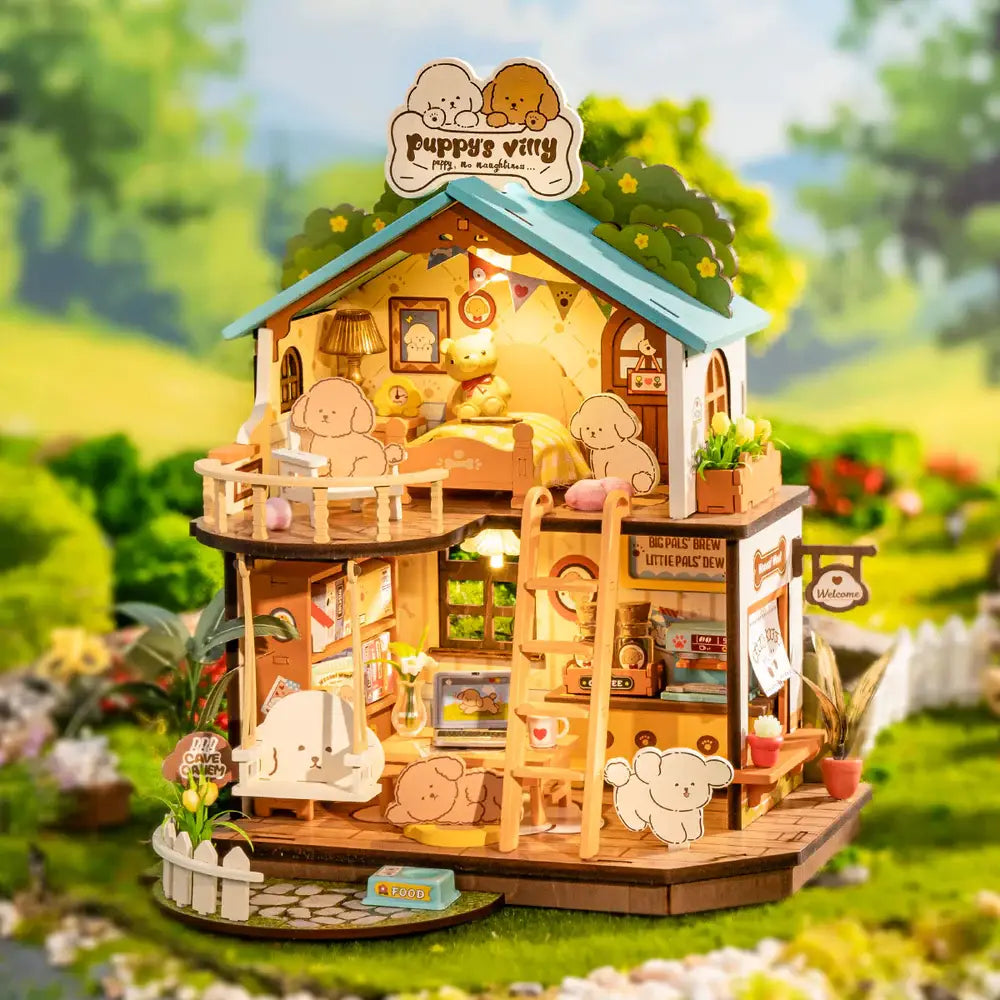 Rolife Puppy's Cozy Villa DIY Miniature House Puzzle