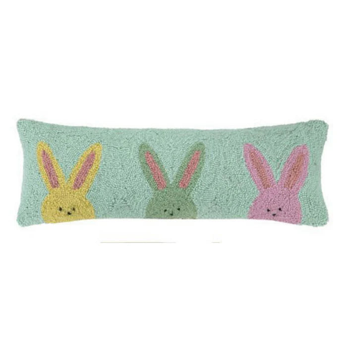 Peking Handicraft Three Peeps Bunnys Hook Pillow (24 X 8)