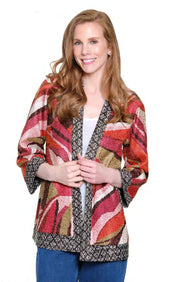 Ali Miles REVERSIBLE Textured Woven Print Open Jacket (A35411JM)