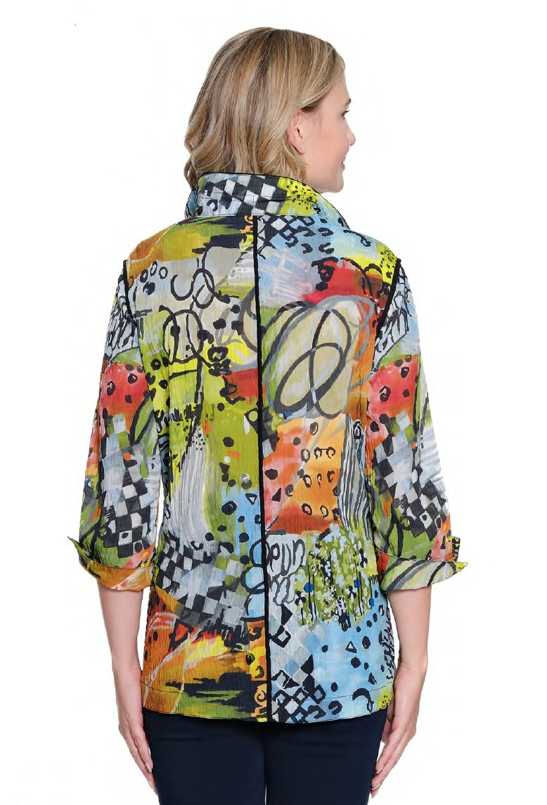 Ali Miles Textured Woven Abstract Print Shirt (A35414BM)