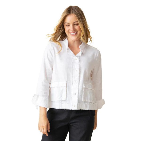Habitat Linen Summer Breeze Solid White Jacket