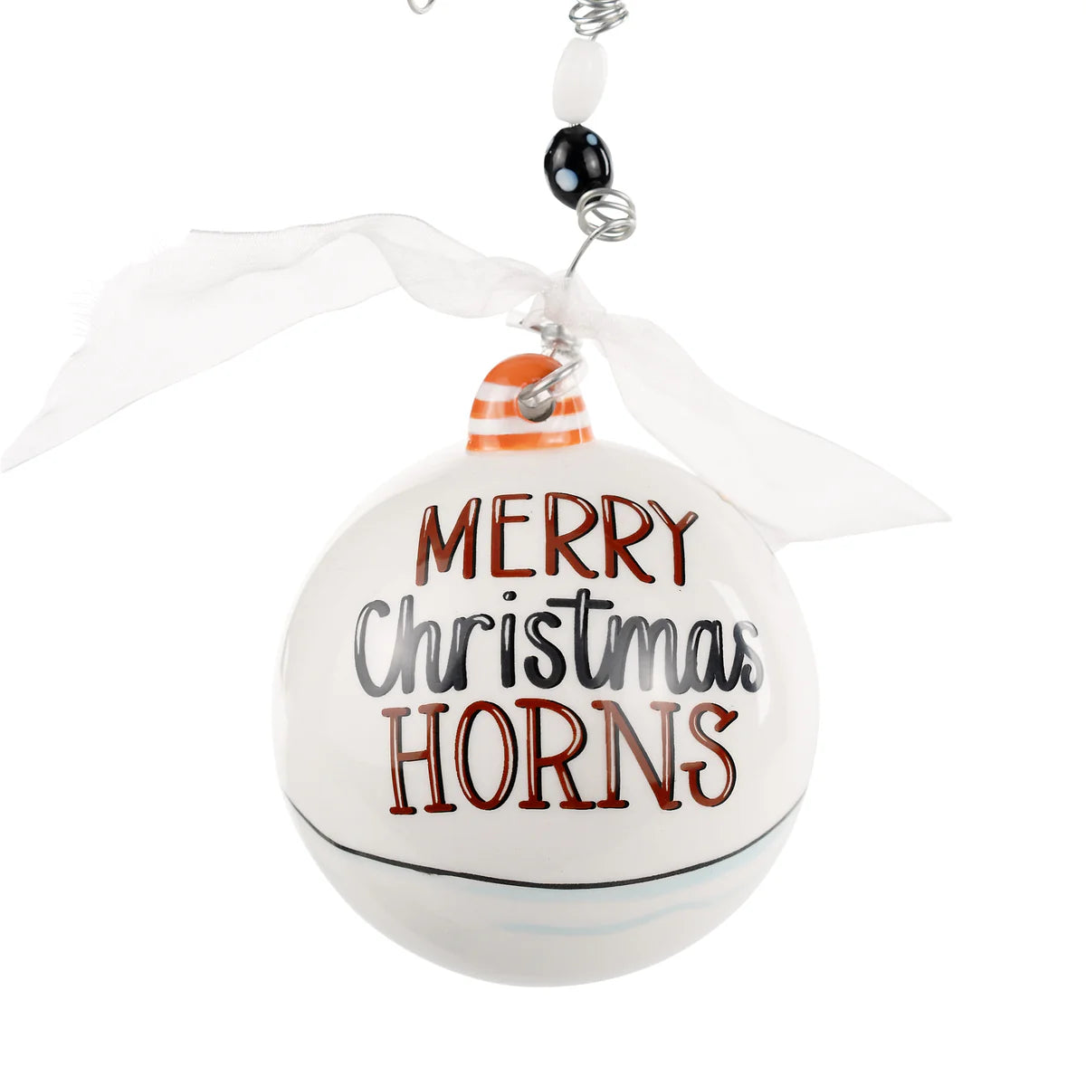 Glory Haus Merry Christmas Horns Santa Ornament