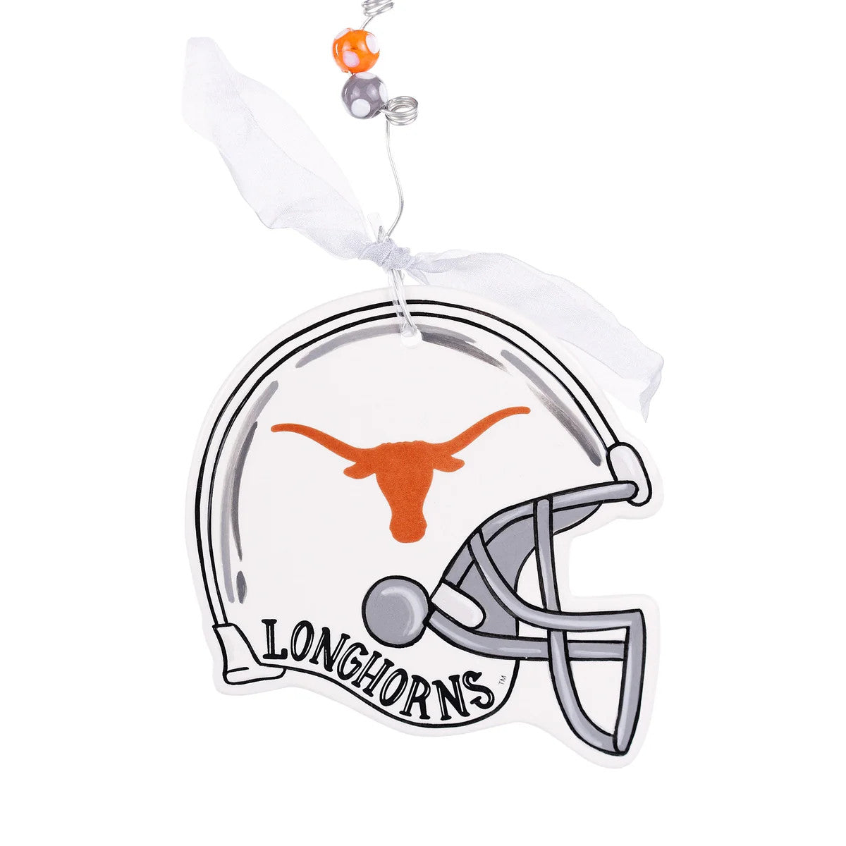 Glory Haus Ceramic Texas Longhorn Helmet Flat Ornament