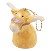 Glory Haus Texas Longhorn Bevo Ceramic Bell Ornament