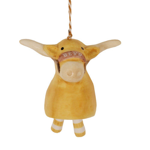 Magnolia Lane Texas Longhorn Bevo Ceramic Bell Ornament
