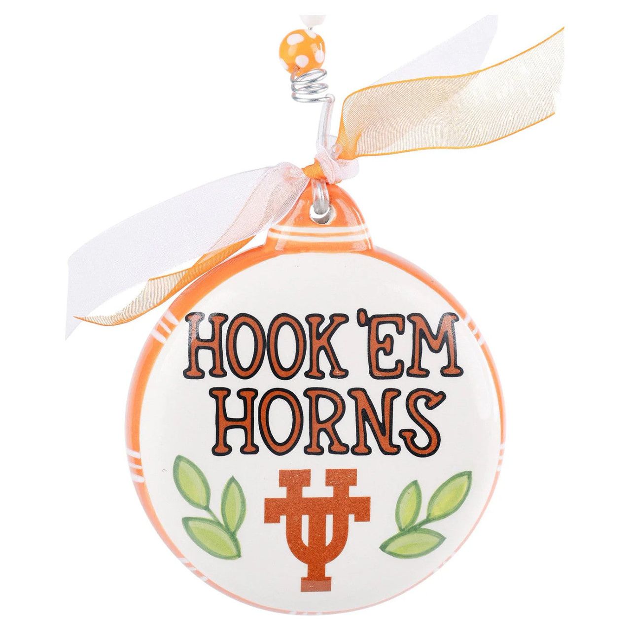 Texas Longhorn Glory Haus Ceramic Hook 'em Ornament
