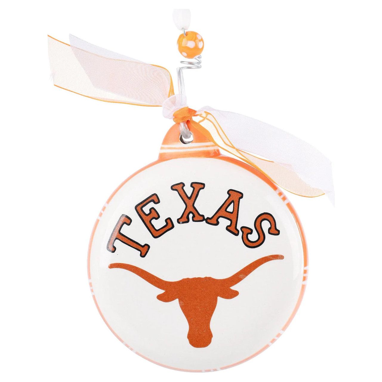 Texas Longhorn Glory Haus Ceramic Hook 'em Ornament