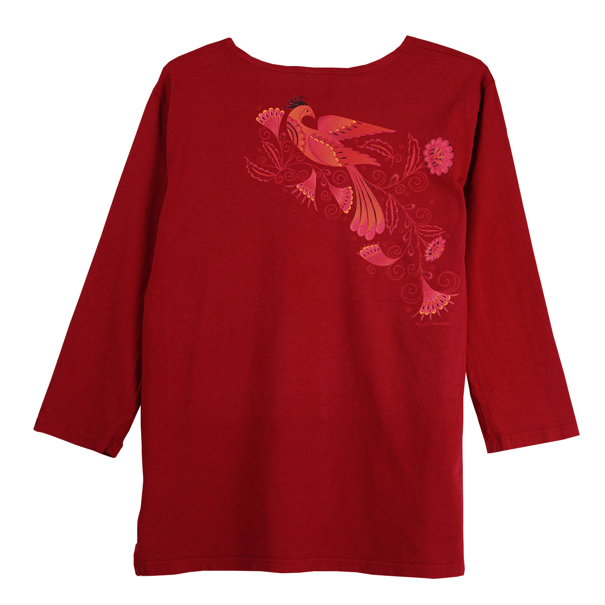 Sabaku Fancy Bird 3/4 Sleeve Tee (438DCR3/4S) (DEEPCRIM)