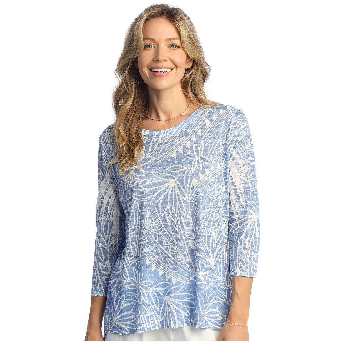 Jess & Jane Tropic Burnout Hi-Low Tunic (LTBLU)