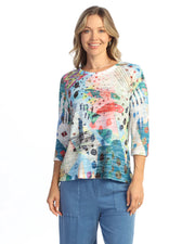 Jess & Jane Mod Burn Out Hi-Lo Tunic (44-2206)