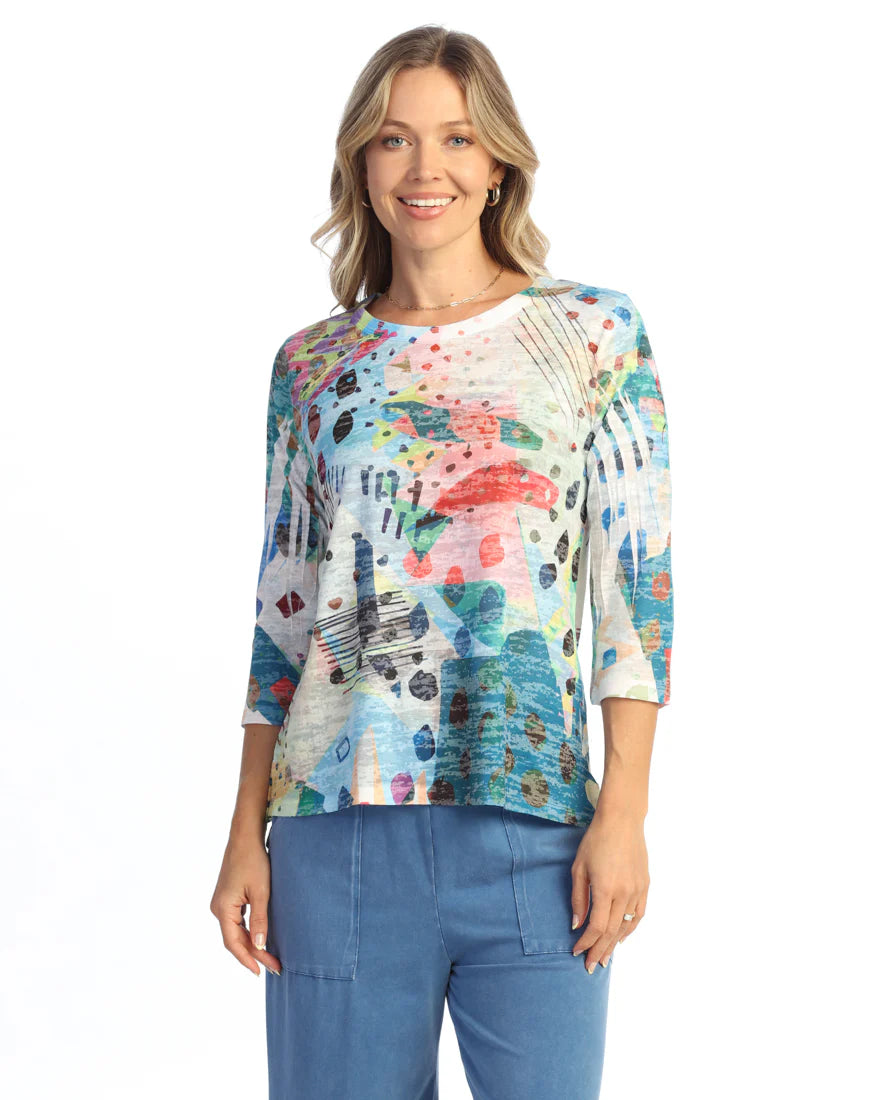 Jess & Jane Mod Burn Out Hi-Lo Tunic (44-2206)