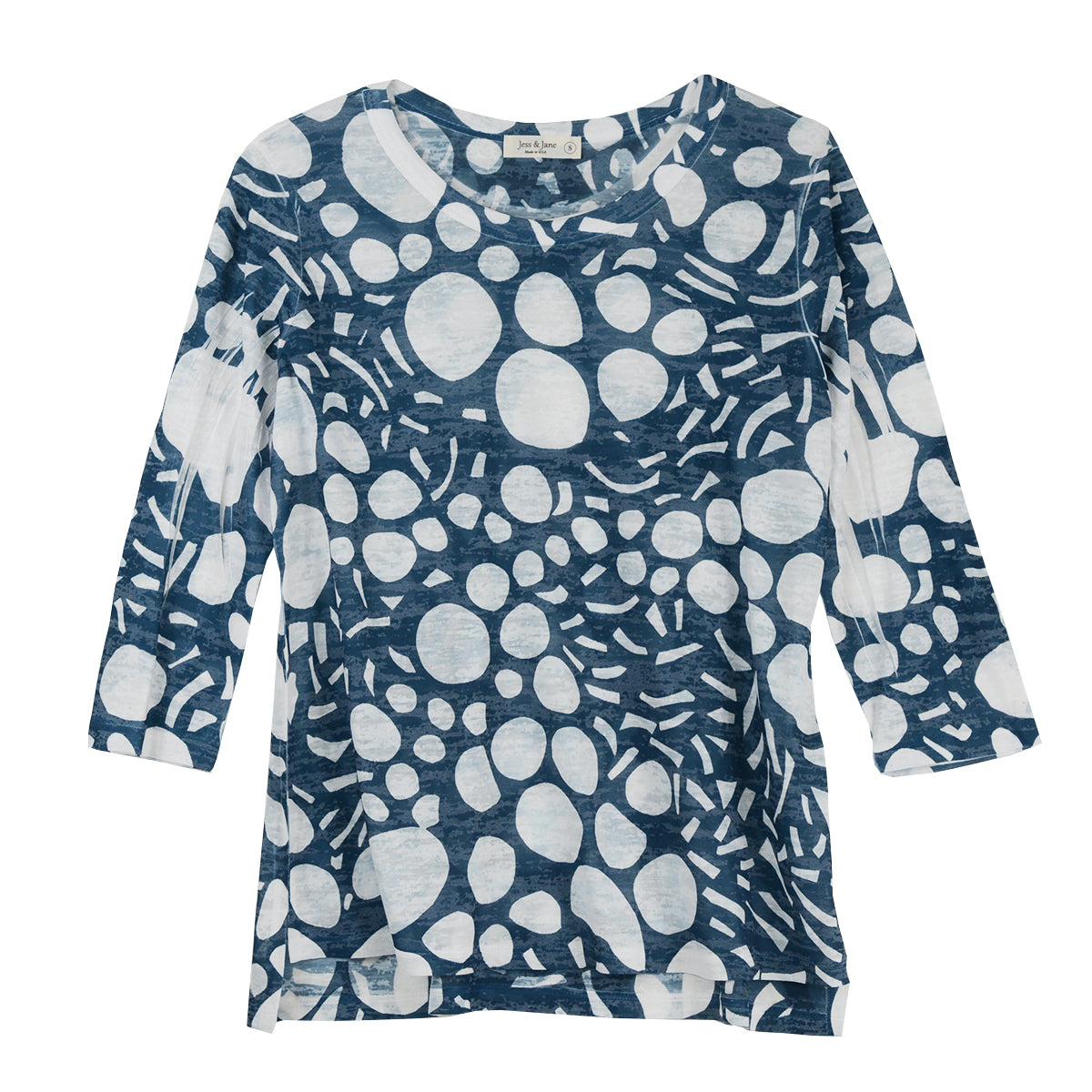 Jess & Jane Pebbles Burn Out Hi-Lo Tunic (44-2209)(Multi)